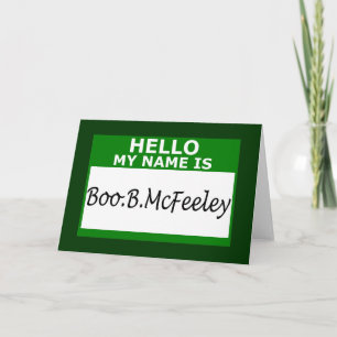 Cartão Hello my name is