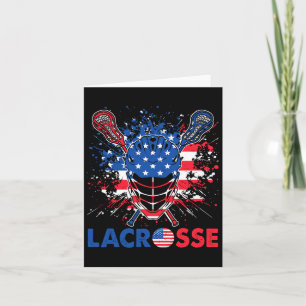 Cartão Helmet Lacrosse Usa Flag Lax Stick 4 De Julho