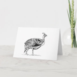 Cartão Helmeted Guiné Fowl Design