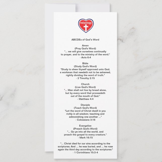 Cartão Helpologia™ Biblemark™ (Frente)