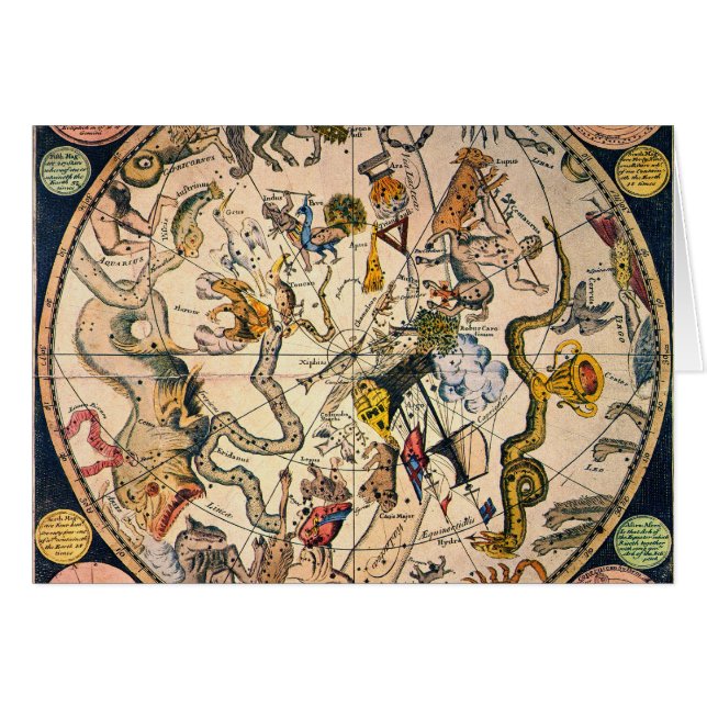 Cartão Hemisfério Celestial, 1790 (Frente horizontal)