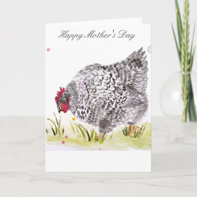 Cartão Hen chicken greeting card Mother's Day (Frente)