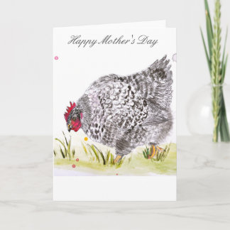 Cartão Hen chicken greeting card Mother's Day