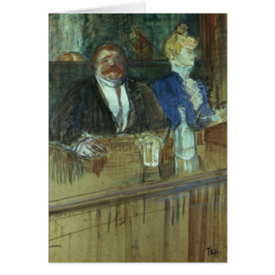 Cartão Henri de Toulouse-Lautrec   No Bar: A Gordura Pr