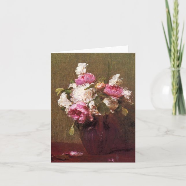 Cartão Henri Fantin-Latour Peonies and Roses Card (Frente)