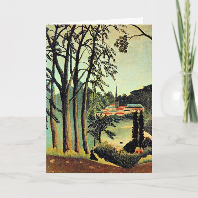 Cartão Henri Rousseau art, View de Nuvem Santo (Frente)