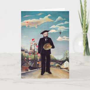 Cartão Henri Rousseau - Autorretrato-Paisagem