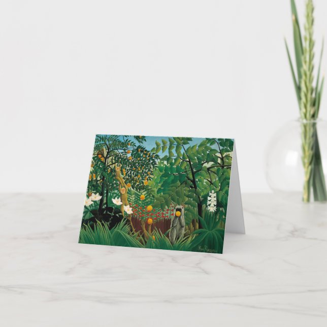 Cartão Henri Rousseau Exotic Landscape Note Card (Frente)