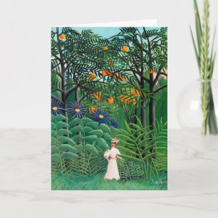 Cartão Henri Rousseau - Mulher Caminhando numa Floresta E