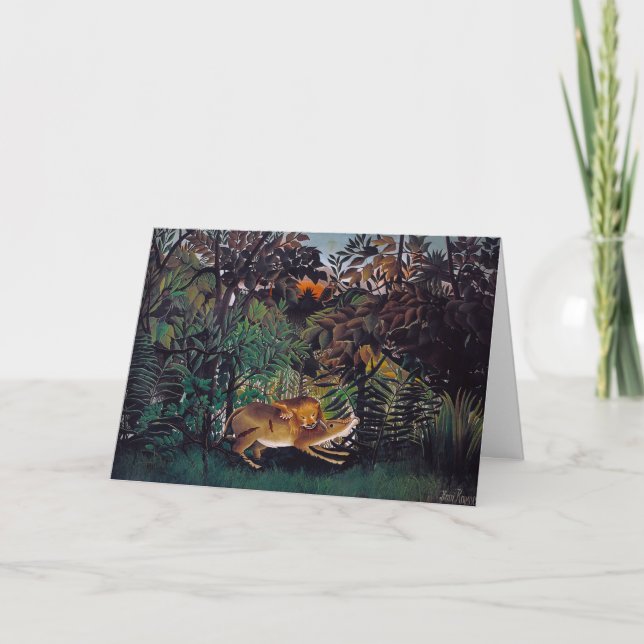 Cartão Henri Rousseau - O Leão Fome (Frente)