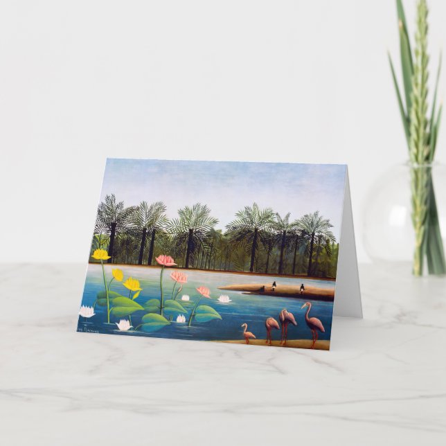 Cartão Henri Rousseau - Os Flamingos (Frente)