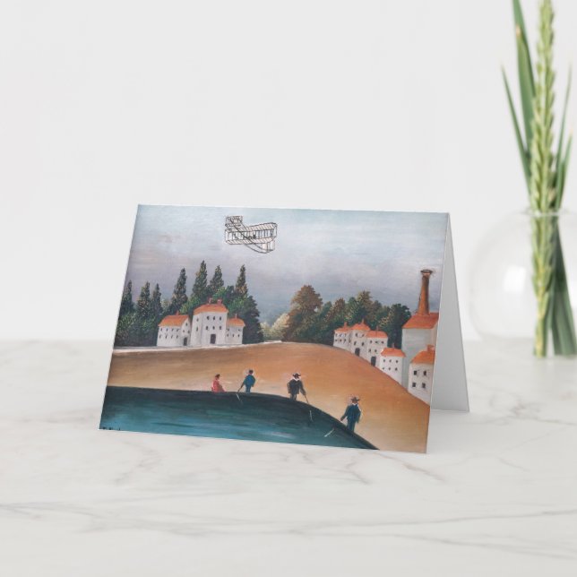 Cartão Henri Rousseau - Os Pescadores e o Biplano (Frente)