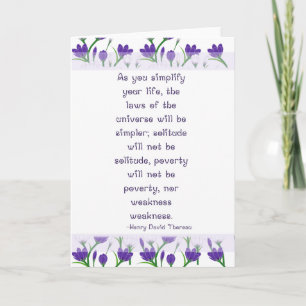 Cartão Henry David Thoreau Quote-  Spring Crocus Flowers