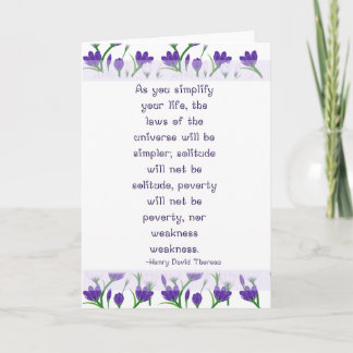 Cartão Henry David Thoreau Quote-  Spring Crocus Flowers