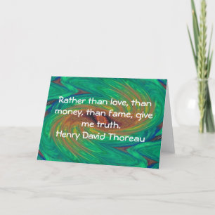 Cartão Henry David Thoreau Wisdom Quotation Saying