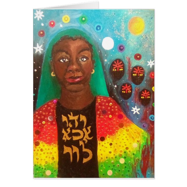 Cartão Her Coat of Many Colors Notecard (Frente)