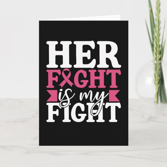 Cartão Her Fight My Fight Family Matching Breast Cancer (Frente)
