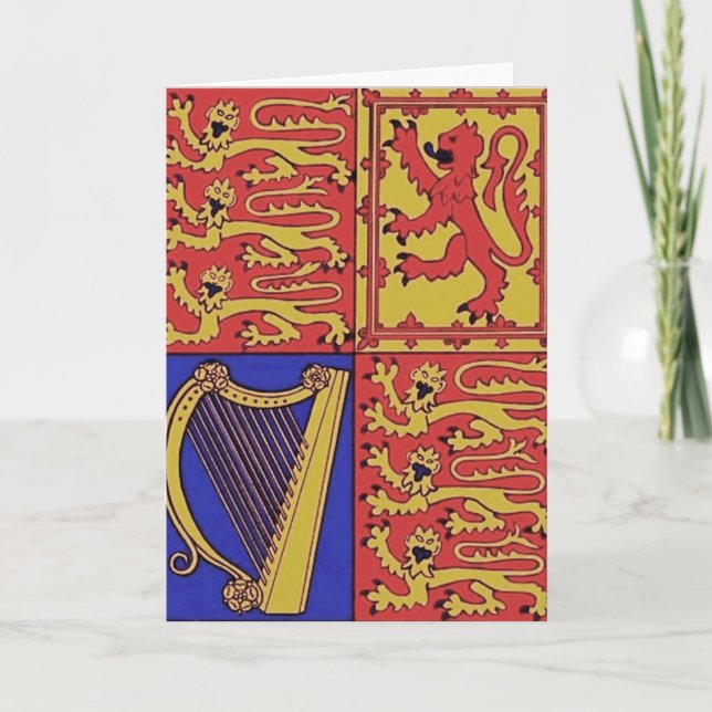 Cartão Heráldica Com Harp E Leão (Frente)