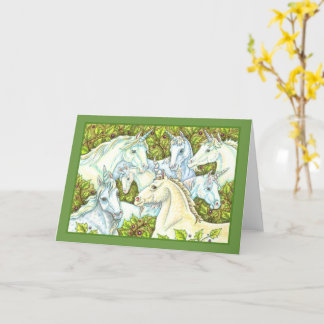 Cartão HERDADO UNICORN MEDIEVAL, CAVALOS, STALLION Fantas