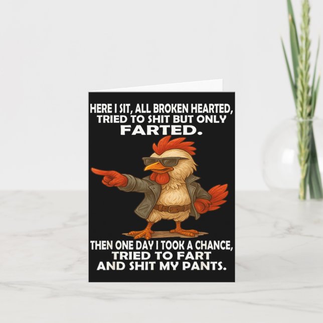 Cartão Here I Sit Broken Hearted Tried To But Only Farted (Frente)