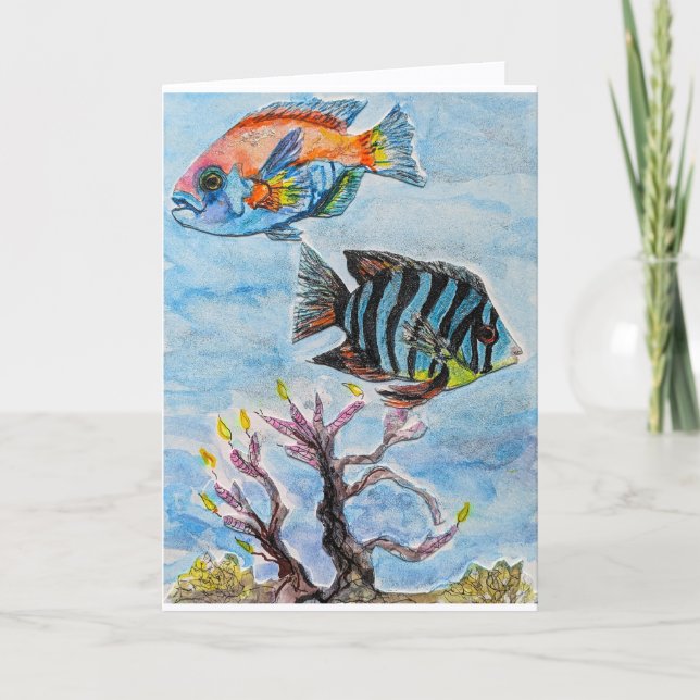 Cartão Here's Fishing You a Happy Birthday! (Frente)