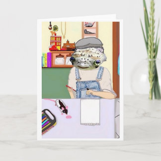 Cartão Herman The Vermin Rat 🐀 and Fishy pinkyjain