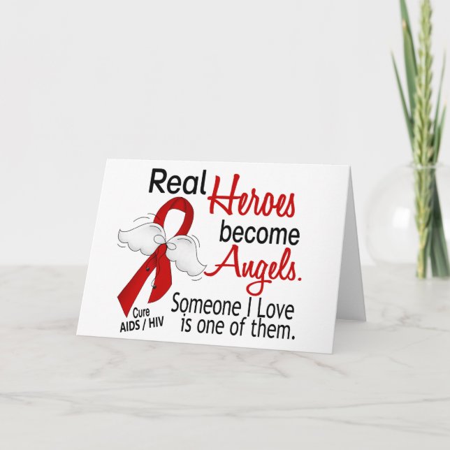 Cartão Heroes Become Angels AIDS (Frente)