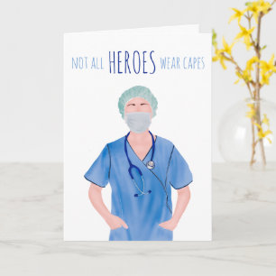 Cartão Heroes stethoscope obrigado de ilustração da enf