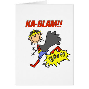 Cartão Herói da menina de Blam do Ka