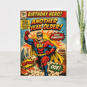 Cartão Herói de Aniversário - Revista em Quadrinhos