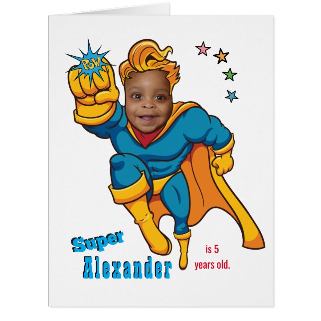 Cartão Herói Especial Foto Voadora Incrível Aniversário (Frente)