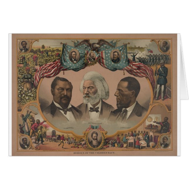Cartão Heróis adiantados do afro-americano (Frente Horizontal)