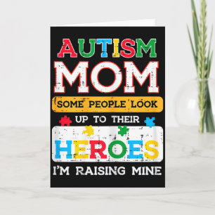 Cartão Heróis da Mãe com Autismo Criando Consciência Mamã