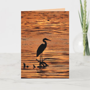 Cartão Heron at Sunset Birthday