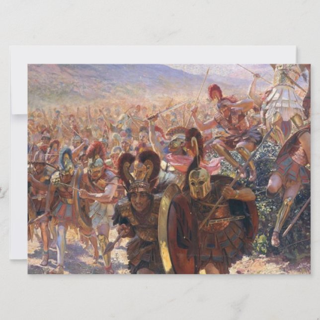 Cartão Heros da Batalha de Maratona (Rochegrosse) (Frente)