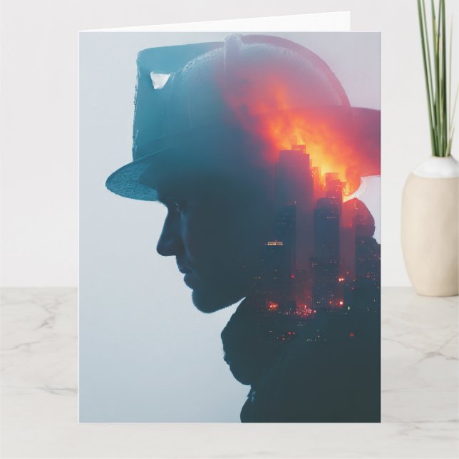 Cartão Hero's Spark: Bombeiro Obrigado e Apreciação (Frente)