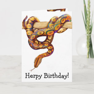 Cartão Herps Feliz Aniversário Rainbow Boa Cobra Card
