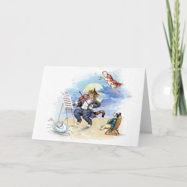 Cartão Hey, Diddle, Diddle Scene, Greeting Card (Frente)