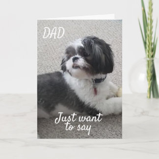 CARTÃO "HEY PAI" DIZ PUP "TENHA UM DIA DE OS PAIS FELIZ"
