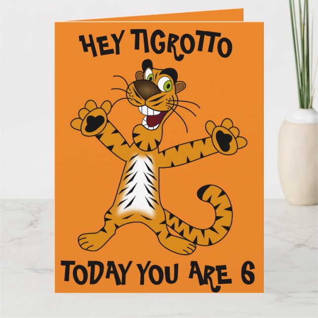 Cartão HEY TIGROTTO Boy Birthday Card (Frente)