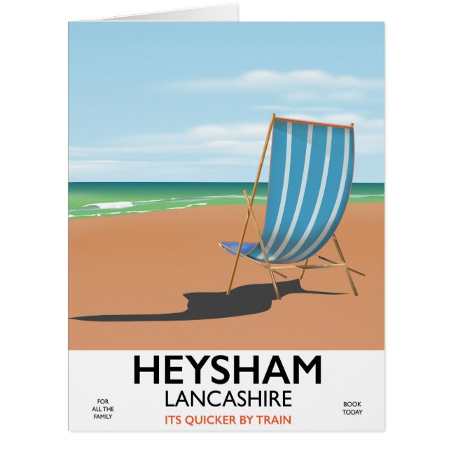 Cartão Heysham Lancashire vintage poster (Frente)