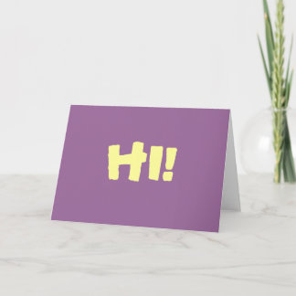 Cartão HI! Simple greeting card