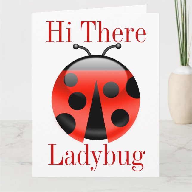 Cartão Hi There Ladybug BIG Greeting Card - SRF (Frente)