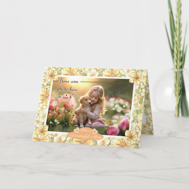 Cartão Hibiscus & lace AMARELO (Frente)