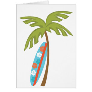 Cartão Hibiscus Surfboard