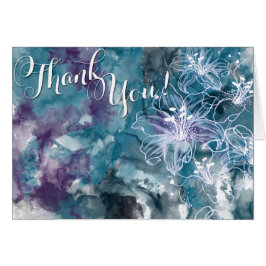 CARTÃO HIBISCUS WEDT STORM BLUE WATERCOLOR