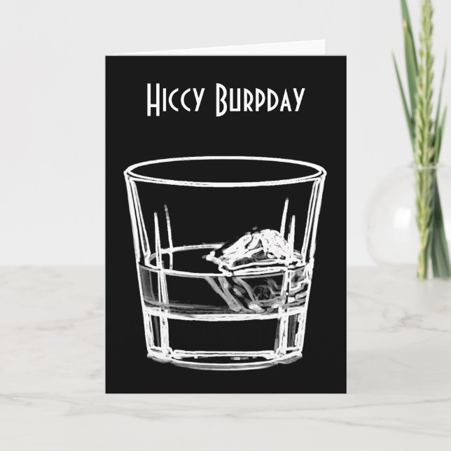 Cartão Hiccy Burpday / Birthday for Whisky Lovers (Frente)