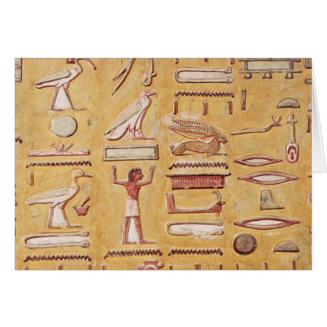 Cartão Hieroglyphics, do túmulo de Seti I (Frente Horizontal)