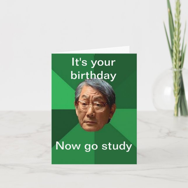 Cartão High Expectations Asian Father - customizable (Frente)