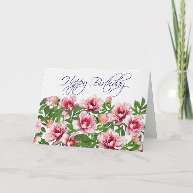 Cartão High-Poly Peony Birthday Card (Frente)
